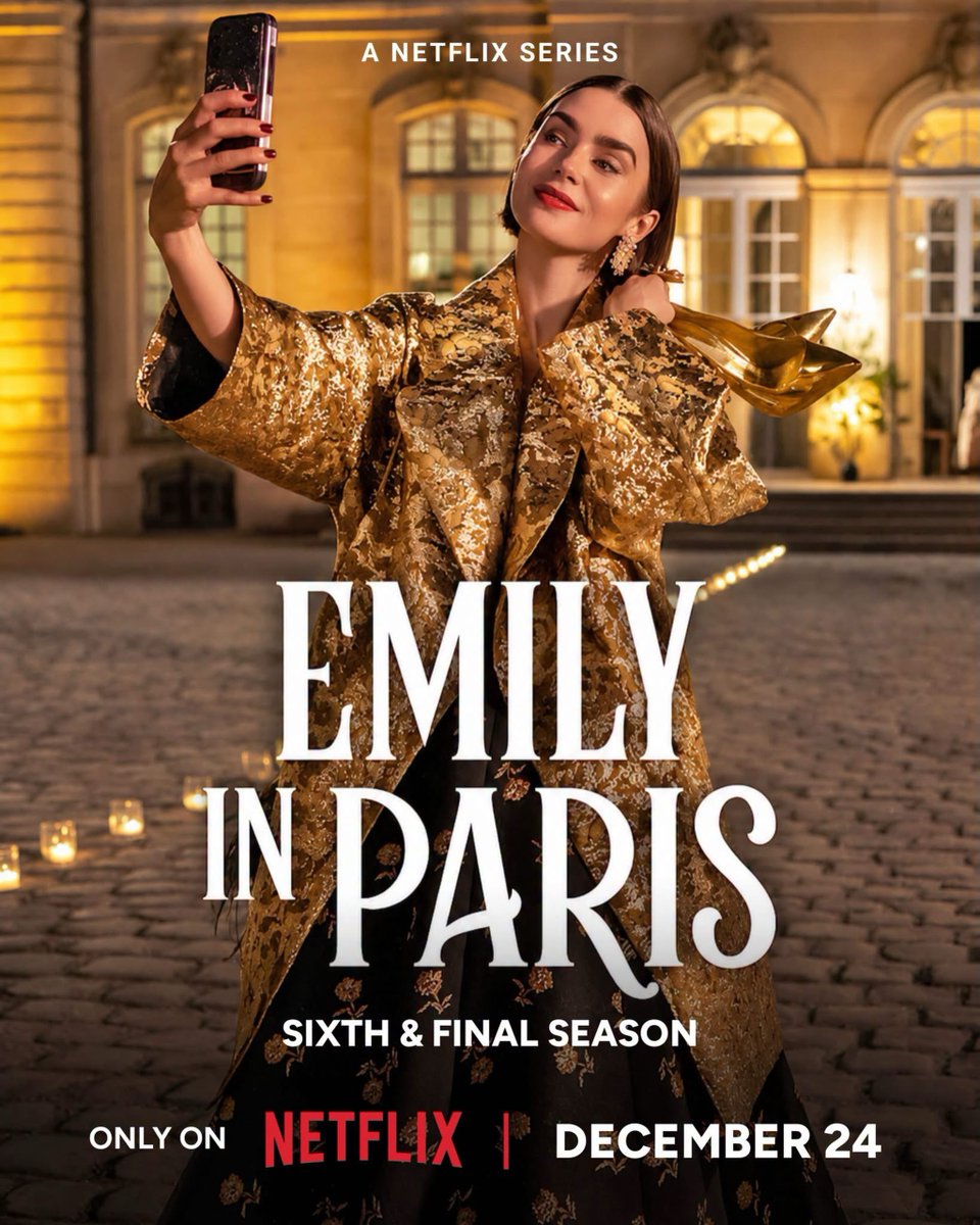 MagenStepnrkor's tweet photo. Emily in Paris Season 6, the final chapter, arrives December 24, 2026 on Netflix. Emily’s last stylish adventure takes her to Greece and Monaco as her love life and career reach their conclusion. https://t.co/poeiw1t75L