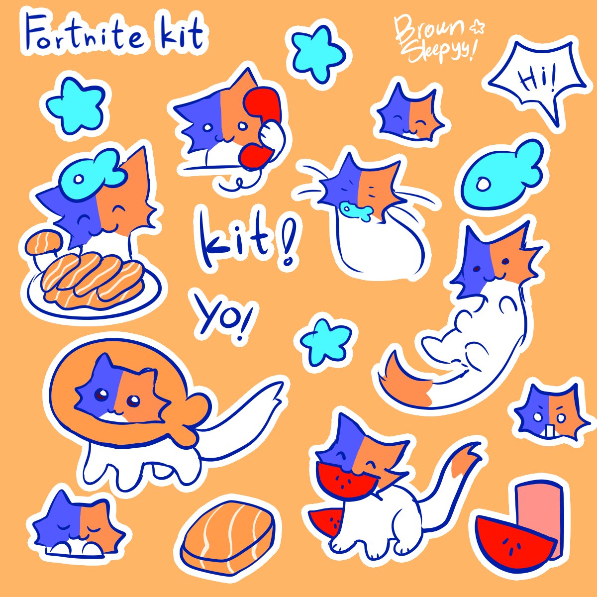 Brownsleepyyy's tweet photo. #Fortnite #Kit sticker design! 🐱 https://t.co/eSTqzSJLCj