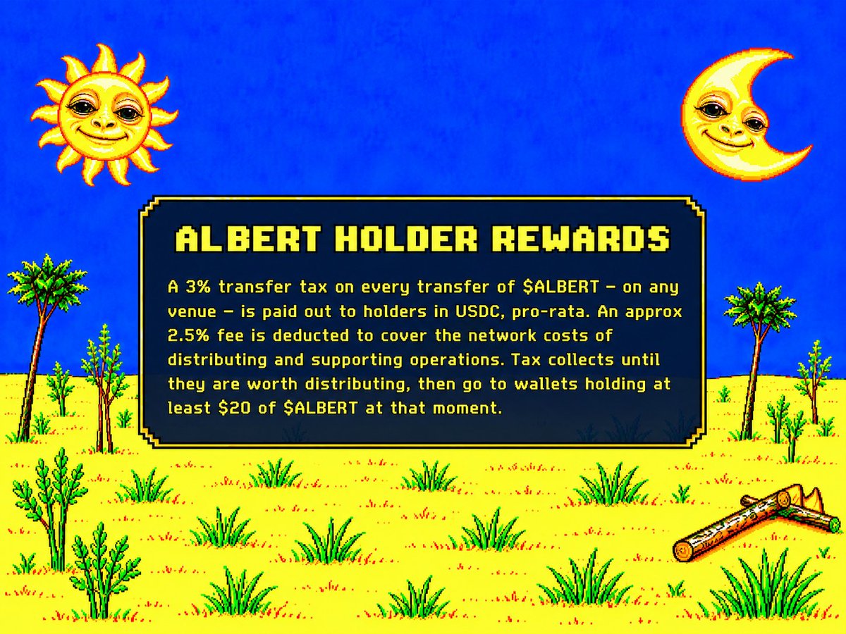 WhiteMonkeySOL's tweet photo. IT PAYS TO HOLD solana:21J5UBb7BGvAbXKwbx9Ab84vLZnzphRTmQLwuT1jt9uS 

BUY ALBERT. HOLD ALBERT. EARN USDC. https://t.co/MGKrvLgHpv