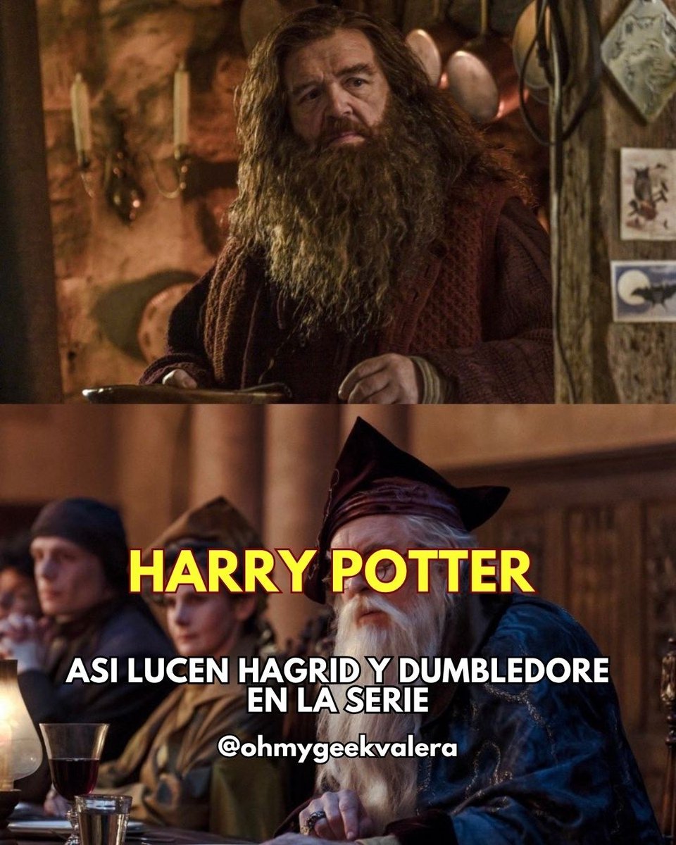 MintaUrsero7v's tweet photo. This is how Hagrid and Dumbledore look in the series arriving on HBO Max in December. https://t.co/aR9Rpxa004