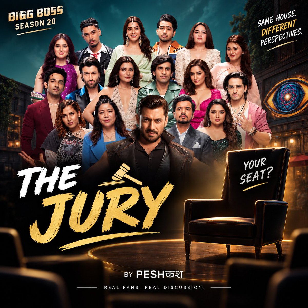 PeshkashLive's tweet photo. 👀 BB fans, I have an idea…

What if real fans came together every week to discuss, debate &amp; vote on their own verdict?

An actual LIVE discussion. 🎙️

THE JURY ⚖️

❤️ I’d watch
🔥 I’d join
🤔 Tell me more

Should I make this happen?

#BiggBoss #BB20 #TheJury #BiggBoss20 https://t.co/WHveC9uJJZ