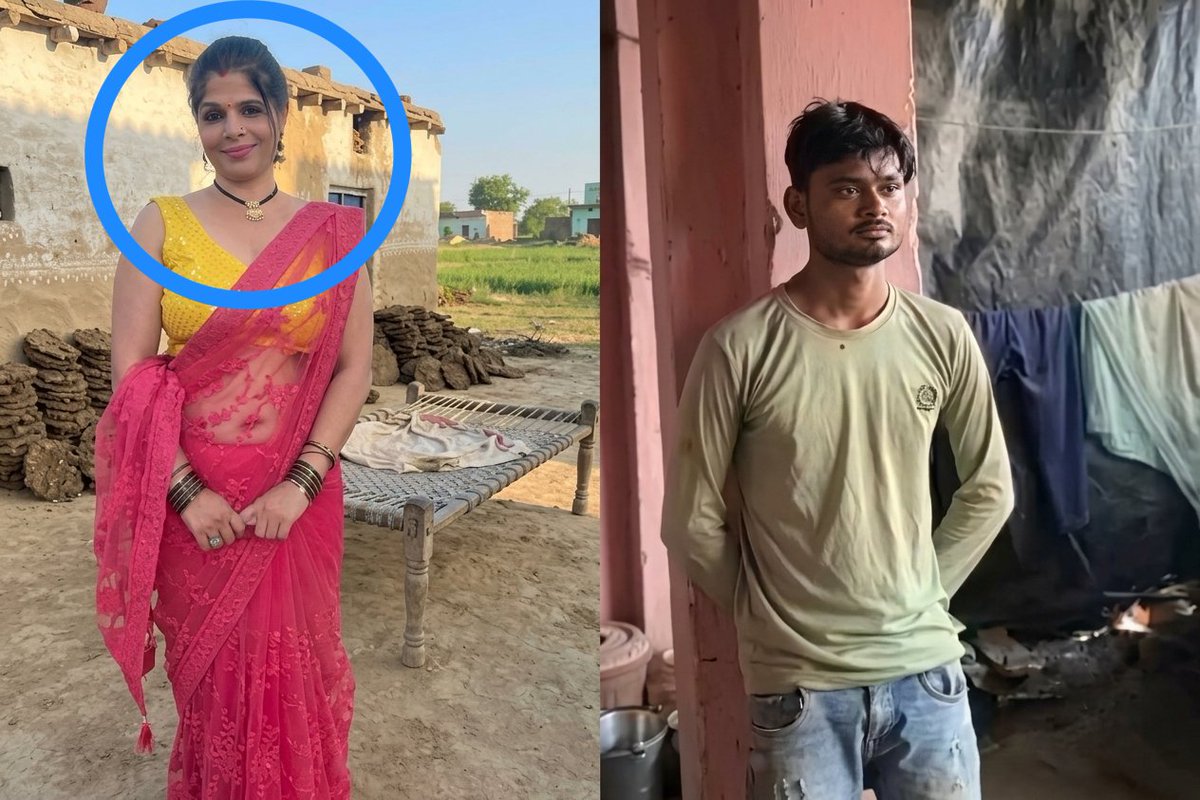 MandeepRajBhar9's tweet photo. मिलिए कानपुर की इस 38 साल की  रोमांटिक भाभी से यह 21 साल के लड़के के साथ इनका नैन-मटका चल रहा था। रोज रात को घर बुलाती थी। ओर रात भर रोमेंस करती थी।

एक दिन भाभी जी अपने प्रेमी से फोन पर रोमांटिक बात कर रही थी। और फोन पर रात में मिलने की बात हो रही थी। की बाबू आज जल्दी रात में आना। और यह बात घर के एक सदस्य ने सुन लिया। परिवार को खबर कर दी।

रात को प्रेमी ���हुंचा और भाभी जी के साथ रोमेंस चालू कर दिया। आधा सीन चला कि घरवालों ने रंगे हाथ पकड़ लिया। फ़िर दोनों की खूब पिटाई कर दी। और इतना ही नहीं 2 दिन तक घर में बंधक बना कर अच्छे से कुटाई किए।

गांव वालों को भनक लग गई कि कुछ तो ढाल में काला है। उन्होंने ने तुरंत पुलिस को बुलाया। ओर  पुलिस ने किसी तरह से प्रेमी को बचाया और सभी को थाने ले गई।