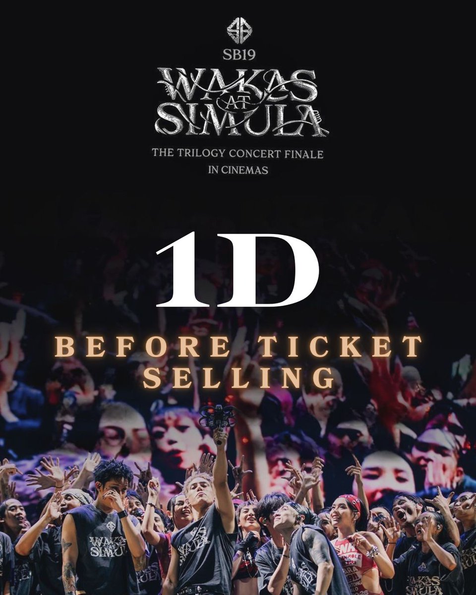 GlobalTrendSB19's tweet photo. 🎬 Lights, camera… tickets!

A’TIN, tomorrow the box office officially opens for SB19 Wakas at Simula: The Trilogy Concert Film! 🔥

This is your chance to secure seats early — tickets will be available across 18 countries worldwide, marking the start of this historic global release.

Think of it like lining up for premiere night: set your alarms, clear your schedule, and be ready when the curtains rise on ticket selling day.

📌 Tomorrow is THE DAY to lock in your seats — the film itself premieres October 7!

#SB19 #SB19_IN_CINEMAS 
#SB19_WAKAS_AT_SIMULA