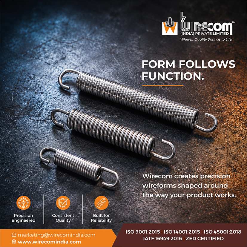 WirecomIndia's tweet photo. Form follows function — and at Wirecom, every spring we engineer proves it. 🔩
From precision extension springs to custom wireforms, we shape our products around exactly how your product works. 

#extensionsprings #precisionengineering #wireforms #springmanufacturing #wirecom https://t.co/3ICrQlegPt