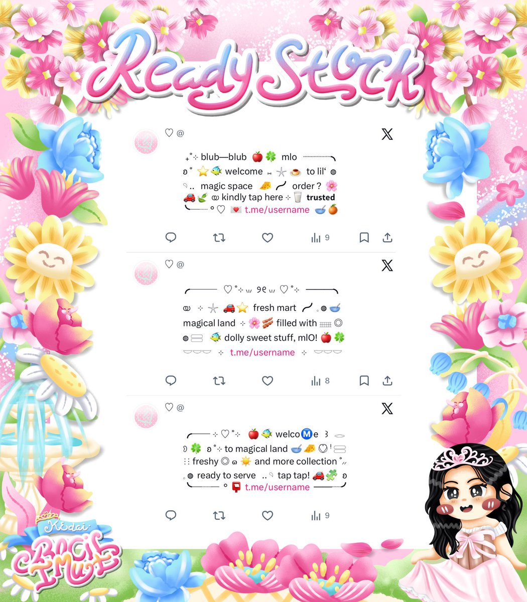 umbqi's tweet photo. ⠀
Ი ⑅ 🌸 𓄹 help retweet?  tysm  ☀️ ❀

🐰 ..  ◎  𖠗  ding —dong  ⋮⋮  🥛☘️ ⊹  ..  hellou sobat imut  🎀 ♡ 𓂋  kath bawain wording ready stock 🍮 pinned wording special 9.9  🥣  dengan harga IDR. https://t.co/88tLSsY18m  ˚ 👛 ⊂⊃  go grab yours !  ៶៸  🌱🧁 ୧

𖣠  ⟡  💌  𓄹 #zonauang . . 💭
⠀