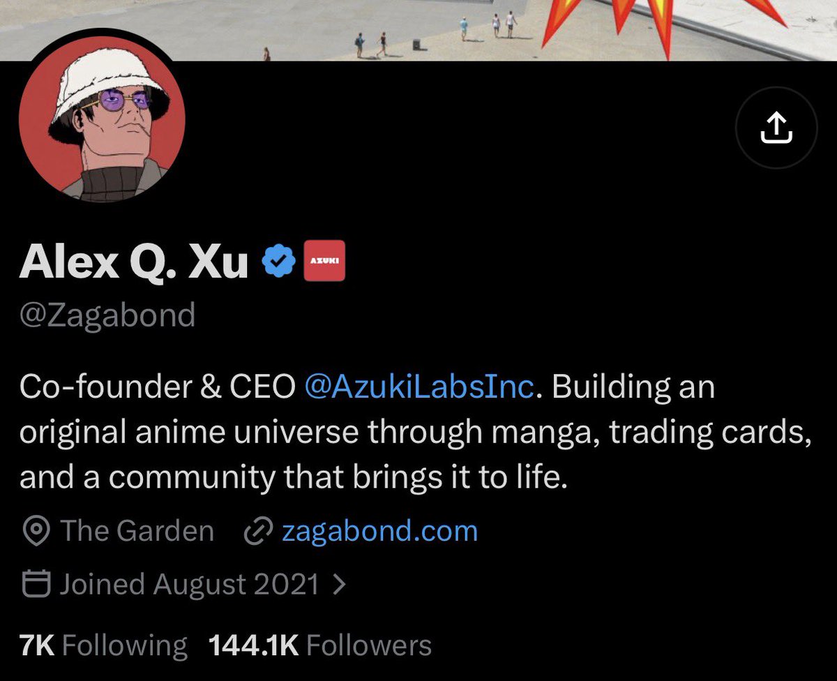 Xeer's tweet photo. Mr Z has unfollowed most of his web3 audience now and I heard has thanked all of us for participating in his gofundme campaign:

> Azuki mint - ~$30m
> Elementals mint - ~$40m
> royalties and $ANIME - undisclosed millions

Wishing him the best in his pursuit of becoming a top 5 tcg by October 2026.