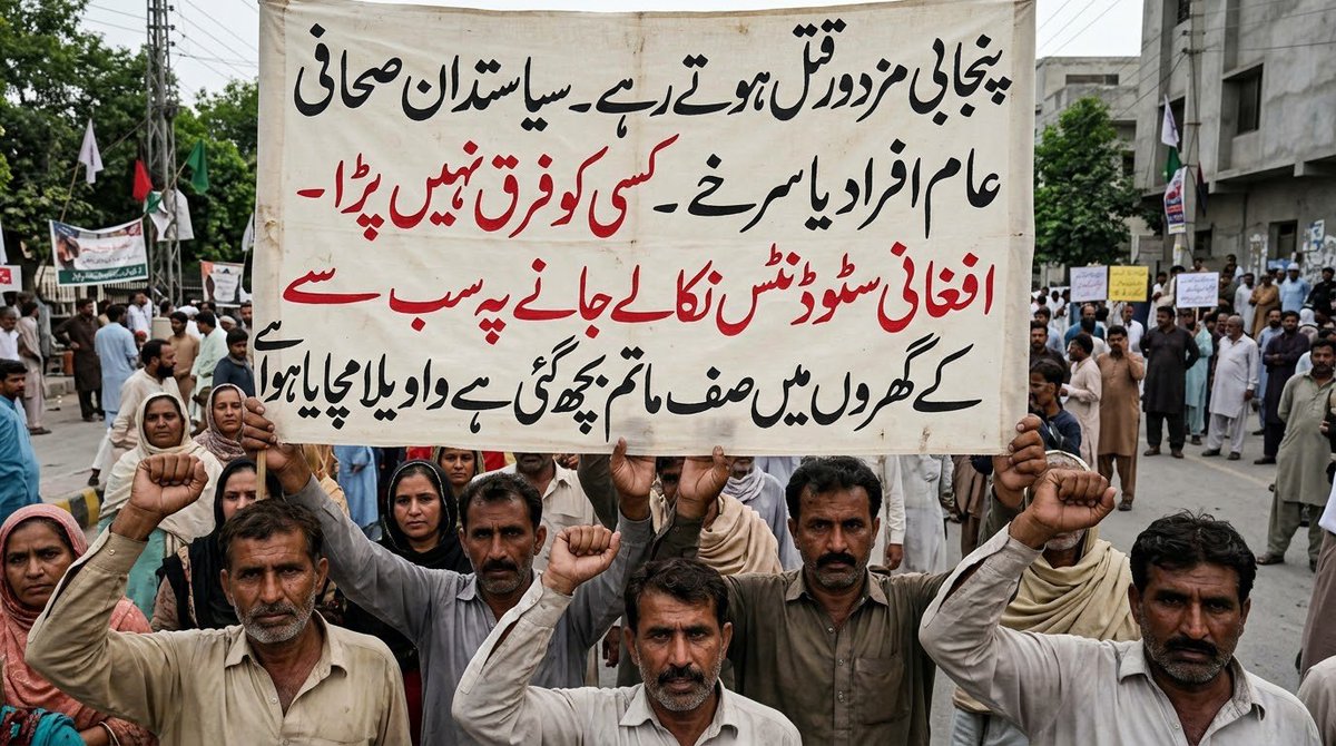 RiasatSaani's tweet photo. پنجابیوں کو قتل کیا جاتا رہا تو کسی کو فرق نہیں پڑا 
اب افغانی سٹوڈنٹس کو نکالا گیا تو اب کو مصیبت پر گئی https://t.co/yHK17LaLMk