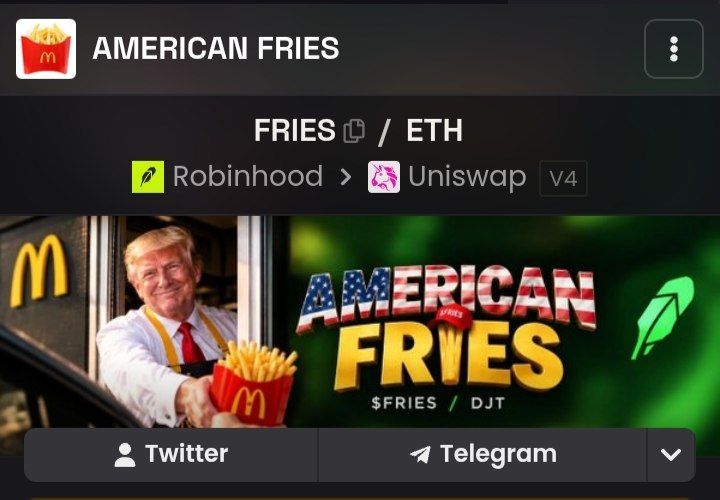 American_Fries_'s tweet photo. $FRIES @dexscreener  Updated ✅ 🍟 🍟 

All Correct data will automatically show after Bond.

Get some $FRIES 🍟 for yourself 
👇 

0x5f97012016BD070F86f13b457E6De1060647003a https://t.co/8nK0stZdFb