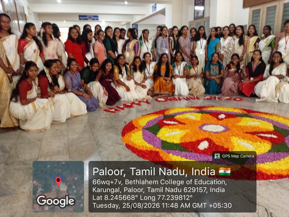 BethlahemB's tweet photo. The festival of Onam is one of the most vibrant and significant celebrations of the people of Kerala. Onam brings the memory of the golden era of the state of Kerala when people’s welfare was prioritized. This joyous festival was celebrated in Bethlahem College of Education, https://t.co/w0biCWd59P