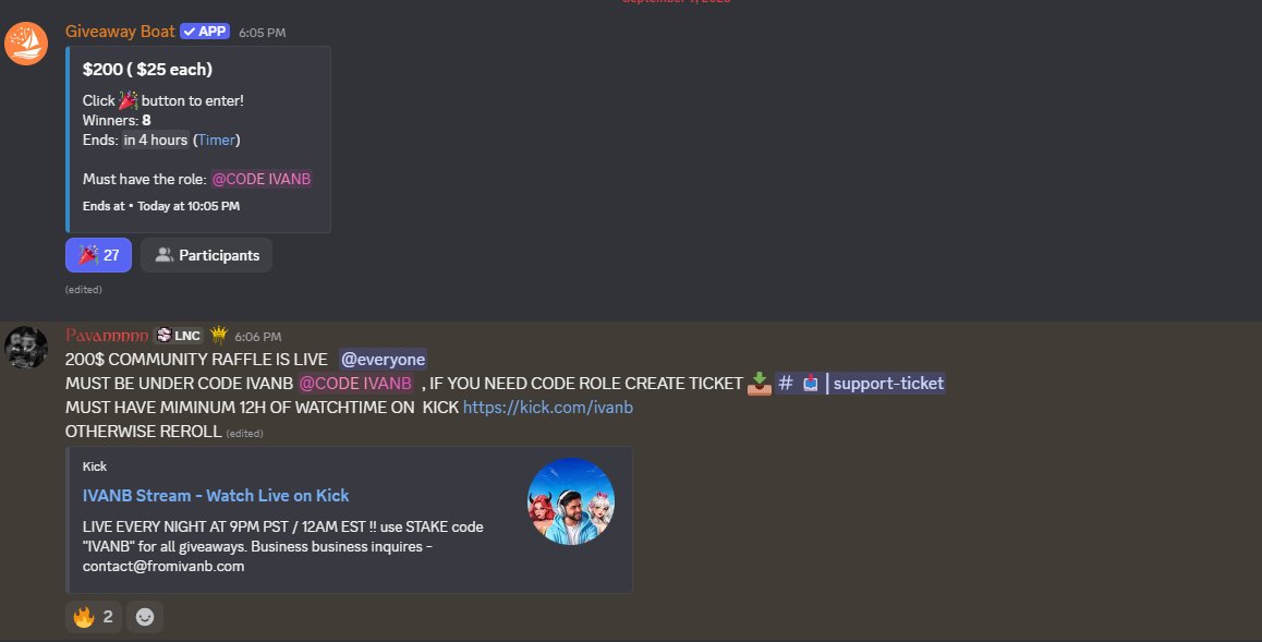 IVANBREWARDS's tweet photo. $200 DISCORD GIVEAWAY

 🕙 4 HOURS LEFT   👉 

https://t.co/pzRZGYxYYv
(12 Hour Watchtime) https://t.co/OAInsPSdTd