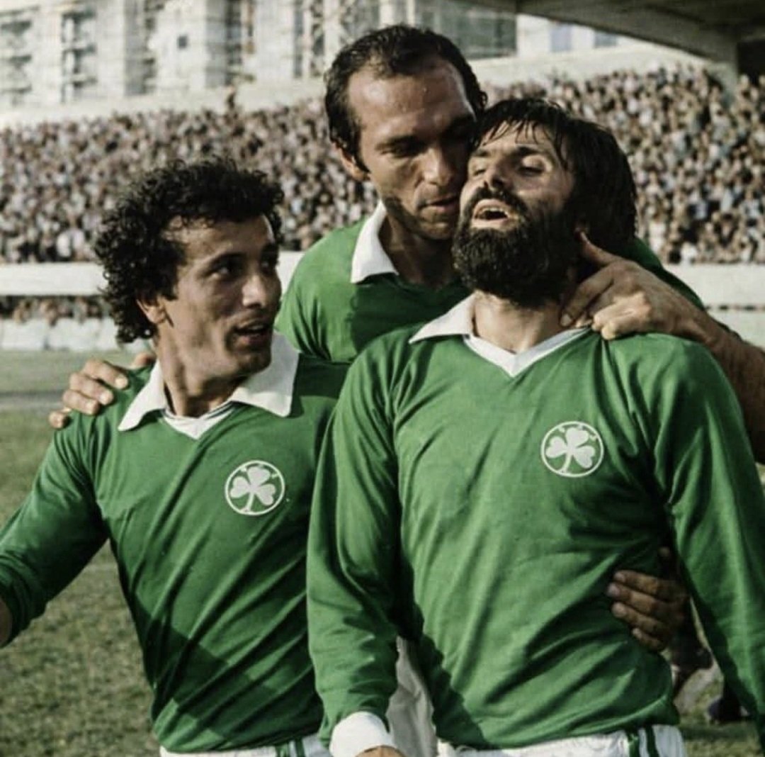 fussballgeekz's tweet photo. ☘️ Christos Yfantidis, Antonis Antoniadis &amp; Giorgos Delikaris pictured at Leoforos Alexandras, 1980/81 season ☘️ 🇬🇷 https://t.co/TvvfRGoKnu