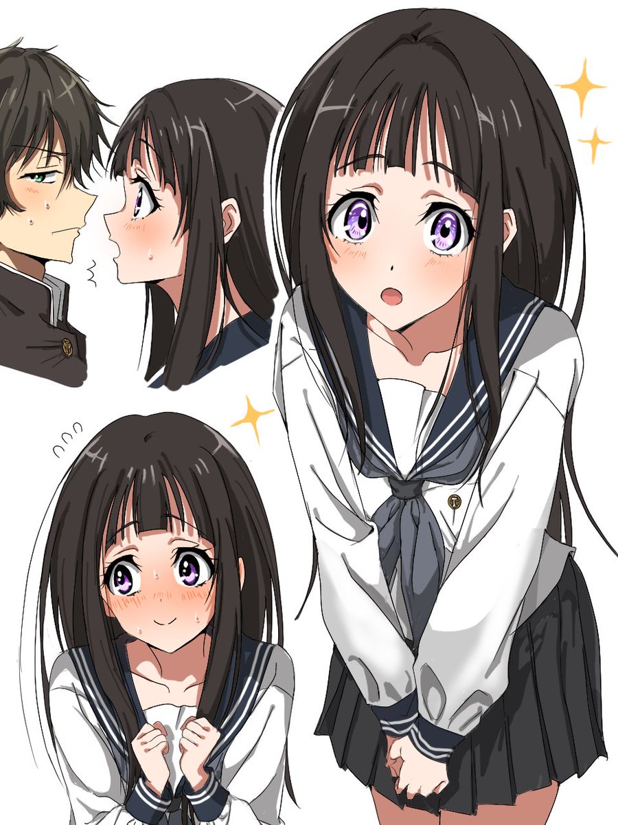 30yr1_'s tweet photo. #氷菓 #hyouka #illustration‌‌ 
一気見したのでFA💜 https://t.co/bNa5tIupuo