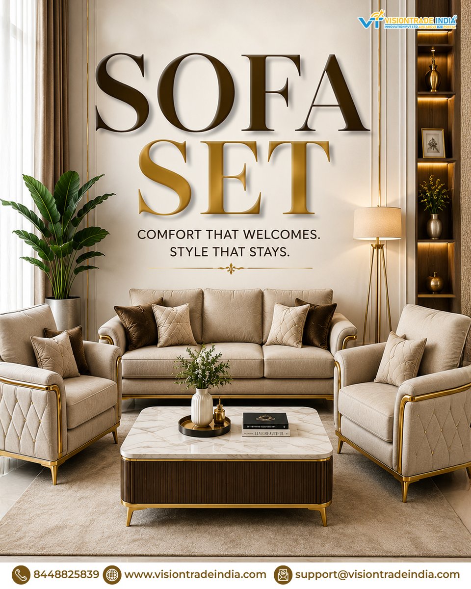 VisionTradeInd1's tweet photo. Add comfort and sophistication to your home with our Sofa Set, crafted for relaxation, style, and everyday living.
#SofaSet #HomeFurniture #LivingRoomDecor #InteriorDesign #VisionTradeIndia #VTI https://t.co/ueNqxqIb65
