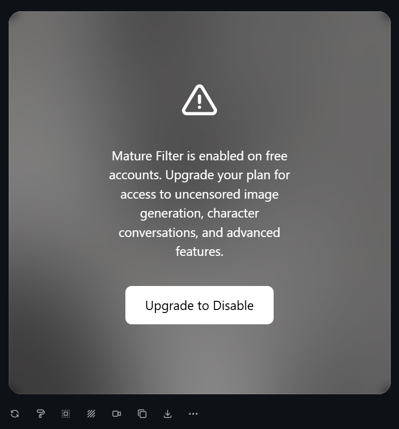 moondain's tweet photo. dude @AskVenice is a fucking scam lol i was trying to generate some anime nsfw to goon to using PAID CREDITS and it's asking me to upgrade first to remove the mature filter what a fucking joke @ErikVoorhees you know there's credits to use that are completely separate from monthly sub right, come on be reasonable