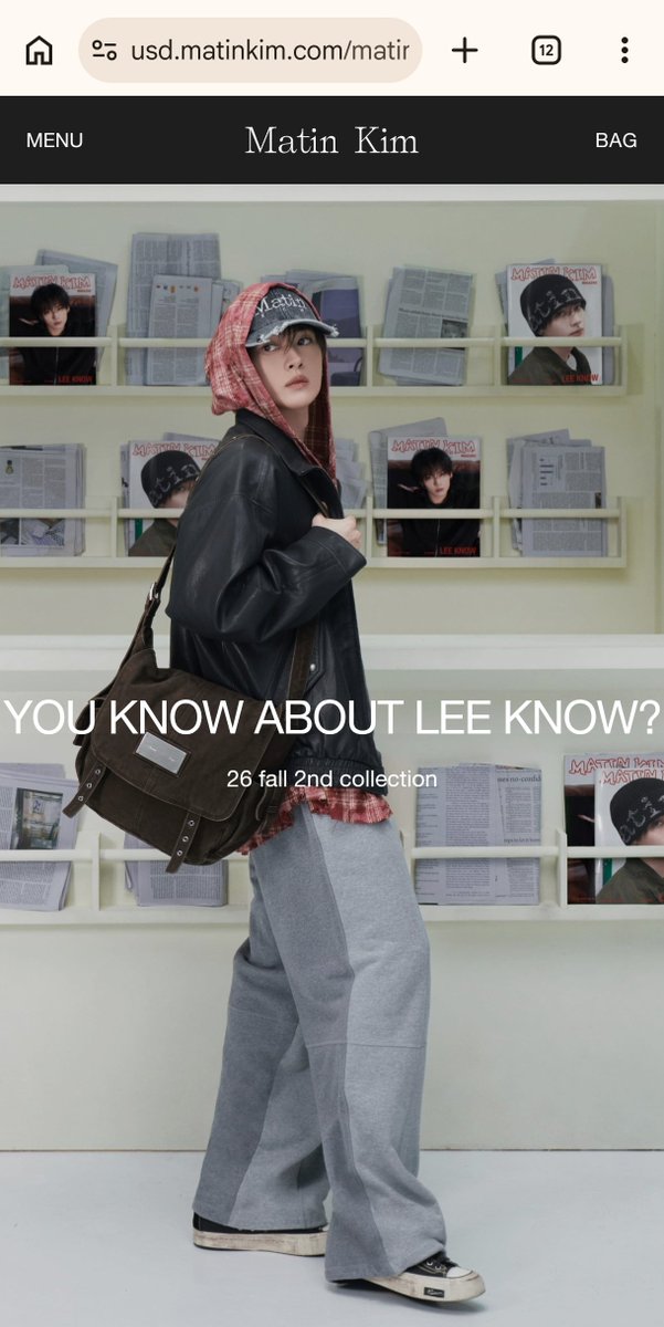 berrylinos's tweet photo. leeknow being the cover of the matin kim official website. this is so insane to me

this brand is extremely popular in sk right now, he's gonna be seen by so many https://t.co/f7PrtqeRZ1