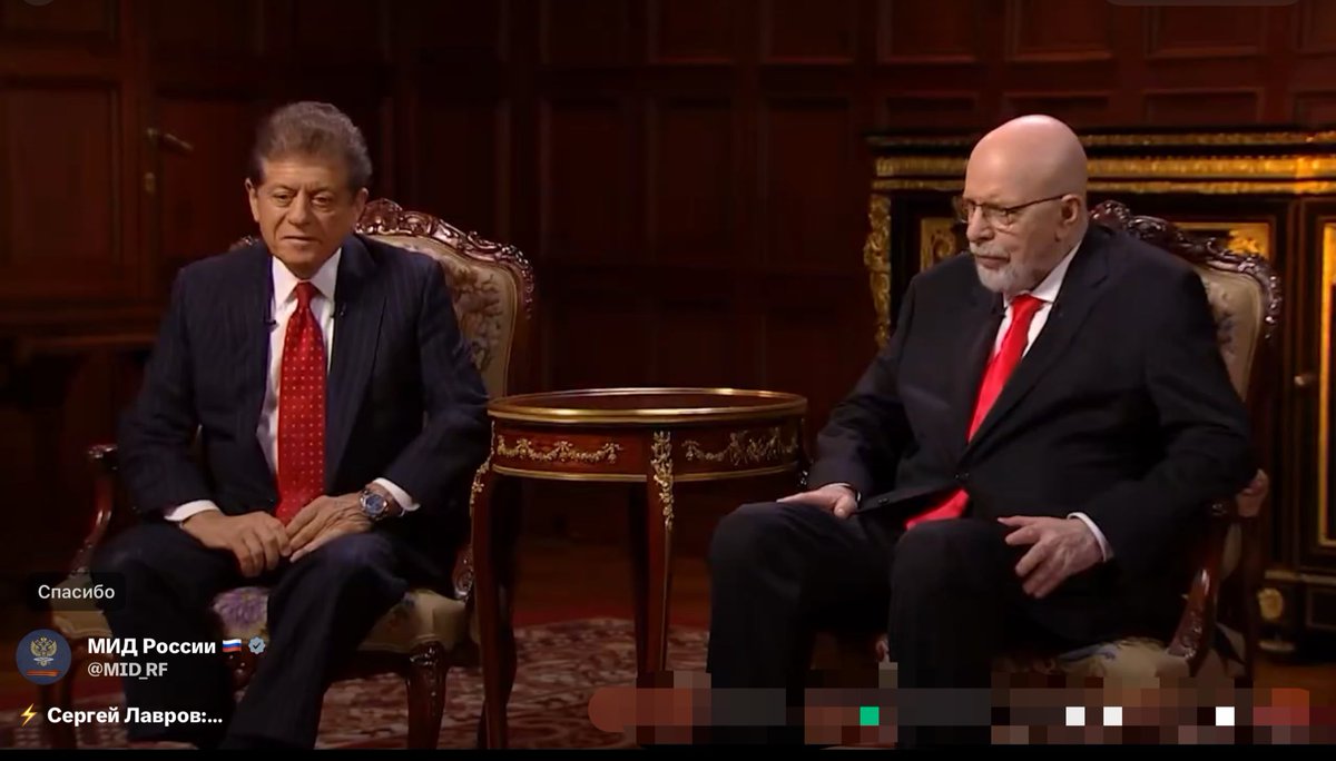 amicableru's tweet photo. #RECOMMENDED A brilliant interview by Russian Foreign Minister Sergey #Lavrov @MID_RF with Dmitry #Simes, host of the program #GreatGame @greatgameshow , and influential American media expert Andrew #Napolitano https://t.co/4KEf2seXv0