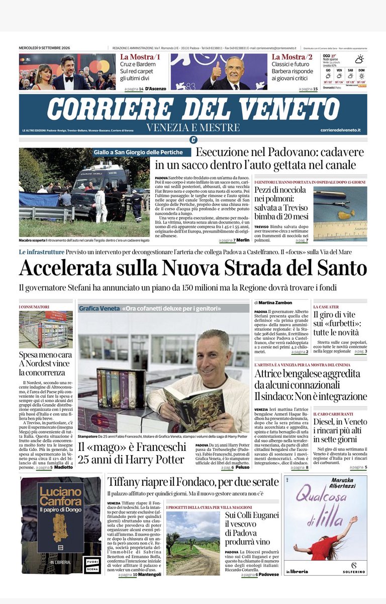 alerussello's tweet photo. #Buongiorno con il #Corriere. Il giornale in edicola e sul digitale #Veneto https://t.co/KtVC78glCx