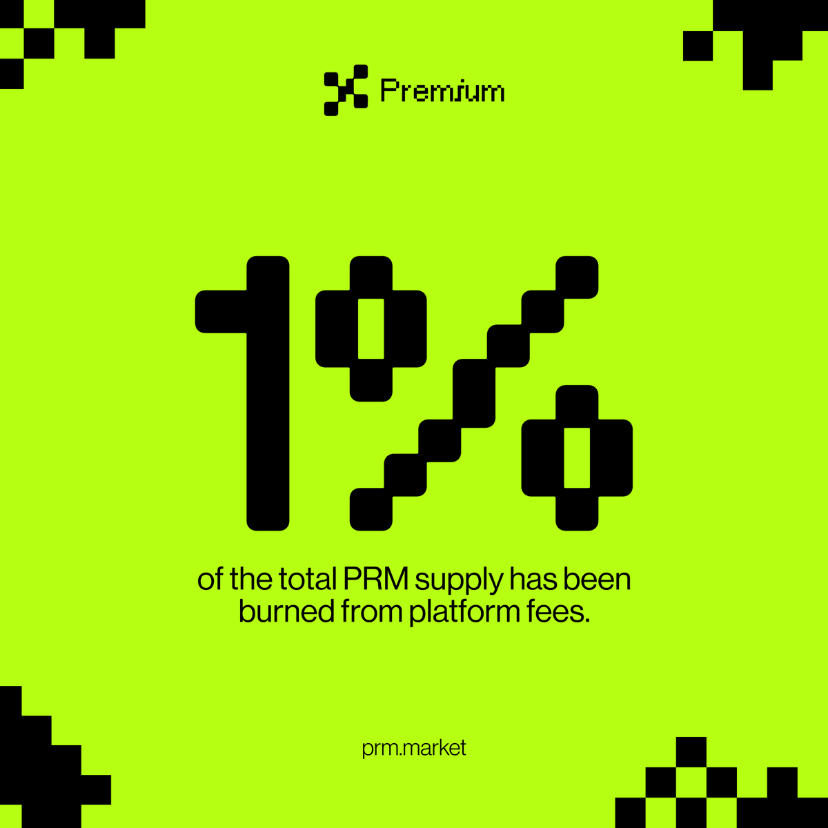prm_market's tweet photo. 1% of total PRM supply has been burned.

This number will only grow as fees come in.   

Premium. https://t.co/emhEZDCXDQ