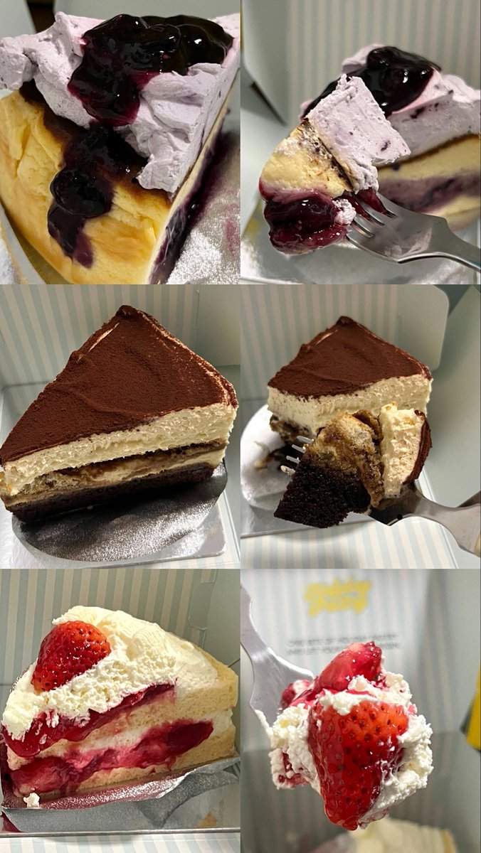 3MEXYOACT's tweet photo. ห้��มใจไม่ไหววว Holiday Pastry 💛✨ ออกเมนูใหม่ Cake Slice Collection 11 รสชาติ ชอบตรงที่เนื้อเค้กนุ่มนิ่มละมุนละลายในปาก ส่วนชีสเค้กก็เนื้อแน่นเต็มคำฟินๆ แต่ละชิ้นไม่หวานเกินน ใครสายเค้กเลิฟเวอร์เจอแบบนี้แพ้มากก 🥹🤤

Whipped Blueberry Basque Cheesecake 🫐✨ ชีสเค้กหน้าไหม้ท็อปด้วยวิปครีมและซอสบลูเบอร์รี่ รสเปรี้ยวอมหวาน ชีสเค้กนัวๆ สดชื่นเต็มคำสุดๆ🥰

1955 Classic Tiramisu ☕️🤎 หอมกาแฟชัด เลดี้ฟิงเกอร์ฉ่ำา สลับชั้นครีมมาส��าร์โปนละมุนละลายในปาก 🤤

Strawberry Overload Shortcake 🍓🍰 เค้กสตรอว์เบอร์รี่ชอร์ตเค้ก ครีมสดนุ่มเบา ตัดรสเปรี้ยวหวานละมุนลงตัว

Salted Caramel Banoffee Pie 🧁🍌 บานอฟฟี่หอมซอลต์คาราเมล มีรสเค็มปลายๆ เข้ากับกล้วยหอมและครีมสด ใครชอบบานอฟฟี่ยกใจจ 😋

Matcha Coconut Cloud Cake 🍵🥥✨ เนื้อเค้กนุ่มเบา มีหลายเลเยอร์ วิปครีม เยลลี่ ครีมมัทฉะมะพร้าว มีความหวานหอมละมุนให้ฟีลขนมไทยโมเดิร์น

Hong Kong Taro Milk Tea 🧋✨ เค้กชานมเผือกฮ่องกง เลเยอร์เค้กครีมเผือกละมุน หอมกลิ่นชา เผือกเต็มคำเข้ากันกับชาลงตัว