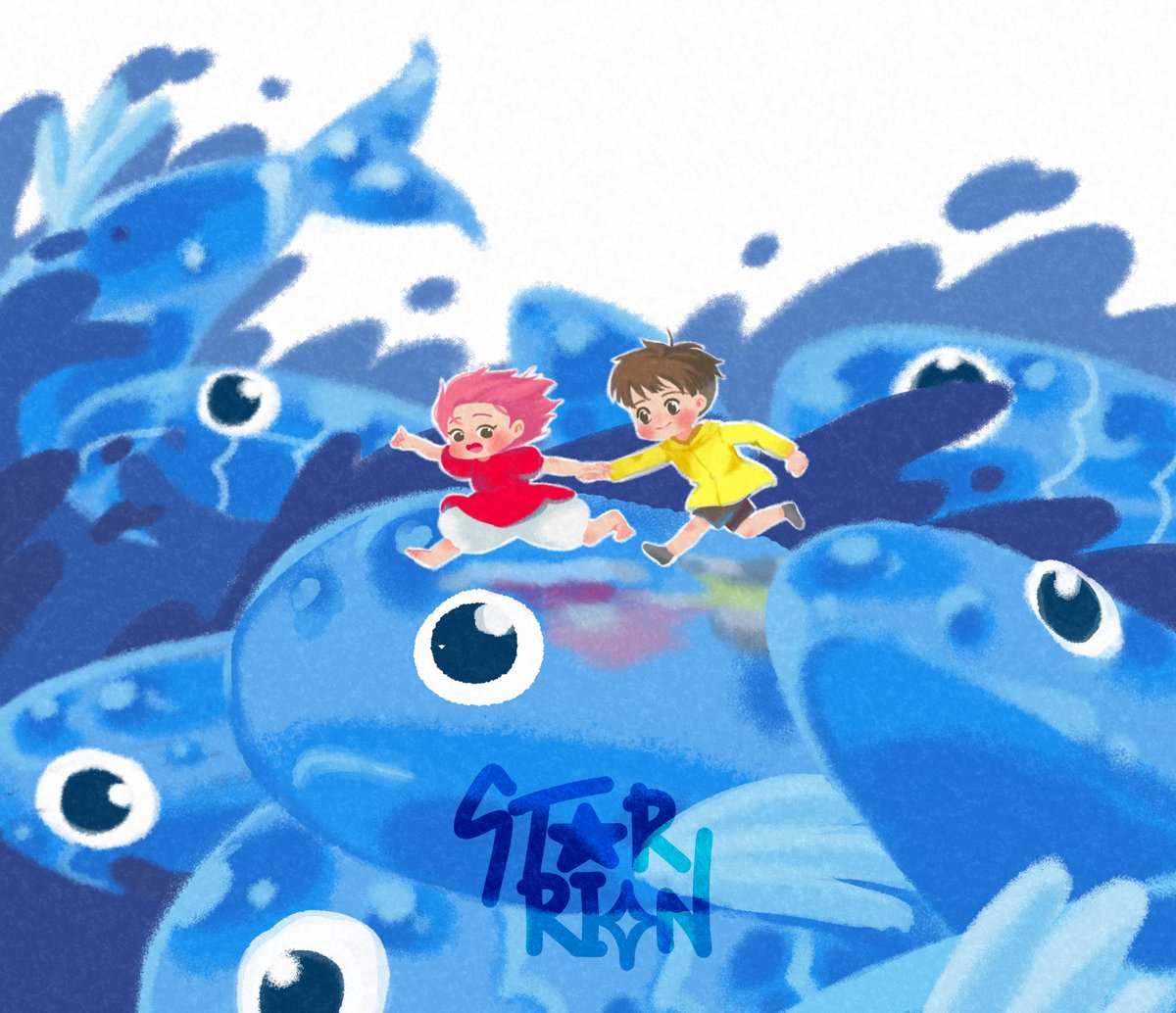 _starrion's tweet photo. Ponyo by Starrion! and so many more of ghibli to come! #ghibli #ponyo #fanart #cute https://t.co/CD8JmiPC4m