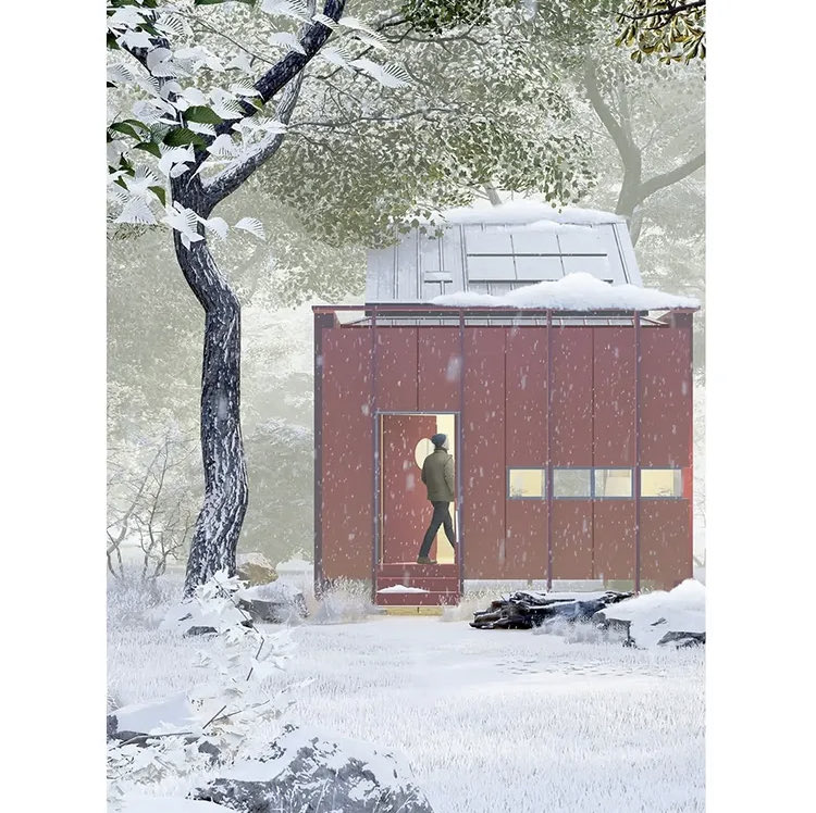 archiscan's tweet photo. Living in 25 sqm doesn’t mean living small. By pushing storage and services to the perimeter, the central space stays open. A single rotating screen shifts the layout as the day moves from work to rest. Space defined by time, not walls. Love it ! 📐

By : Yiming and Yiyang https://t.co/oGYx0h68HD