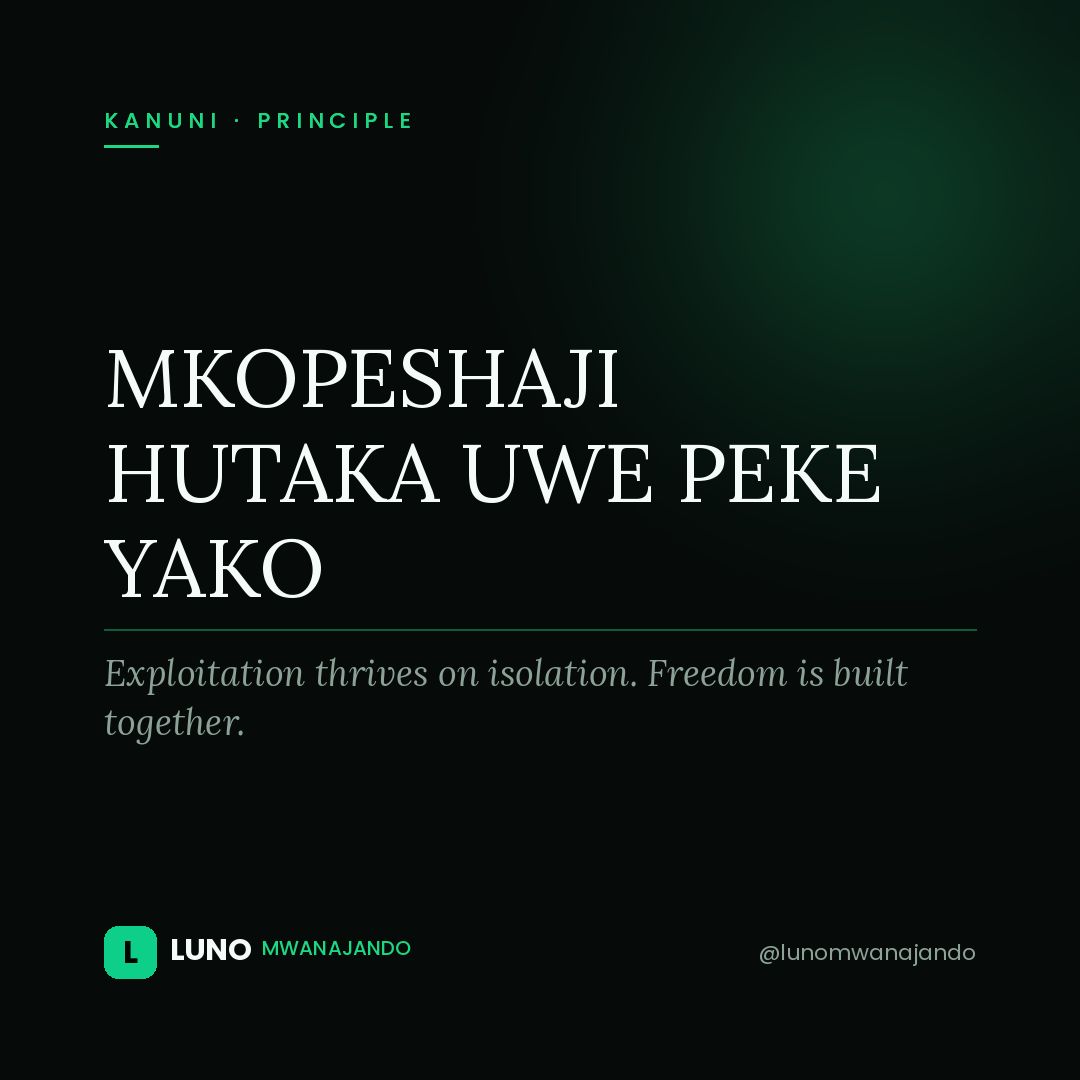 lunomwanajando's tweet photo. Mkopeshaji anapenda uwe peke yako ukikosea. Ndiyo faida yake! Lakini LUNO ni tofauti. Makosa ya ndugu yako ni somo lako. Tunajenga pamoja, tunakwepa mitego pamoja. LUNO ni daftari lako, bure. Pakua leo! #LUNO #Mwanajando #Uhuru https://t.co/jByQY2jeA4