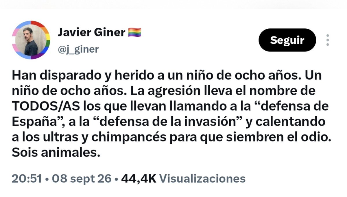 JosemaVallejo's tweet photo. Sí, han disparado a un niño en Ceuta.
Sí, ha sido un encapuchado.
Sí, la izquierda está muy indignada.

Pero el autor ya ha sido detenido y ¡sorpresa! era un mafioso marroquí, de esos que extorsionan y explotan a sus paisanos.

Y, de repente, la izquierda ya no está indignada. https://t.co/y2DUToCI24