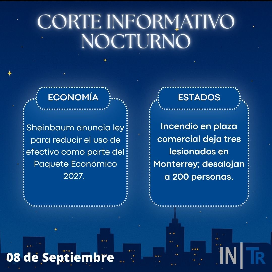 MonitoreoINTR's tweet photo. #INTR #Sheinbaum #PaqueteEconómico2027 #Monterrey #Incendio https://t.co/faYlWHAfym