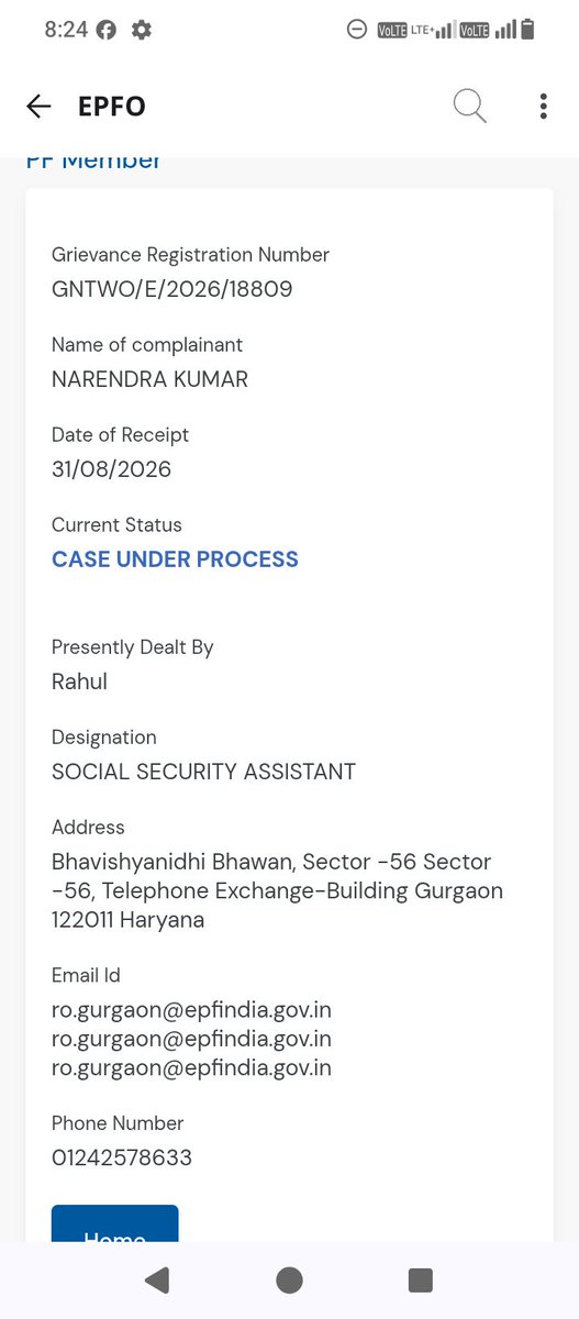 vaid_narendra's tweet photo. @officialepfo @PMOIndia My UAN Is- 101170948705,  there was no contribution was made by the employer and they updated incorrect DOE du to which I am not able to file claim. N there is no option on the website to delink this MID. I registered a griviance but you guys are asking me to do it online. https://t.co/og8q9cOcdL