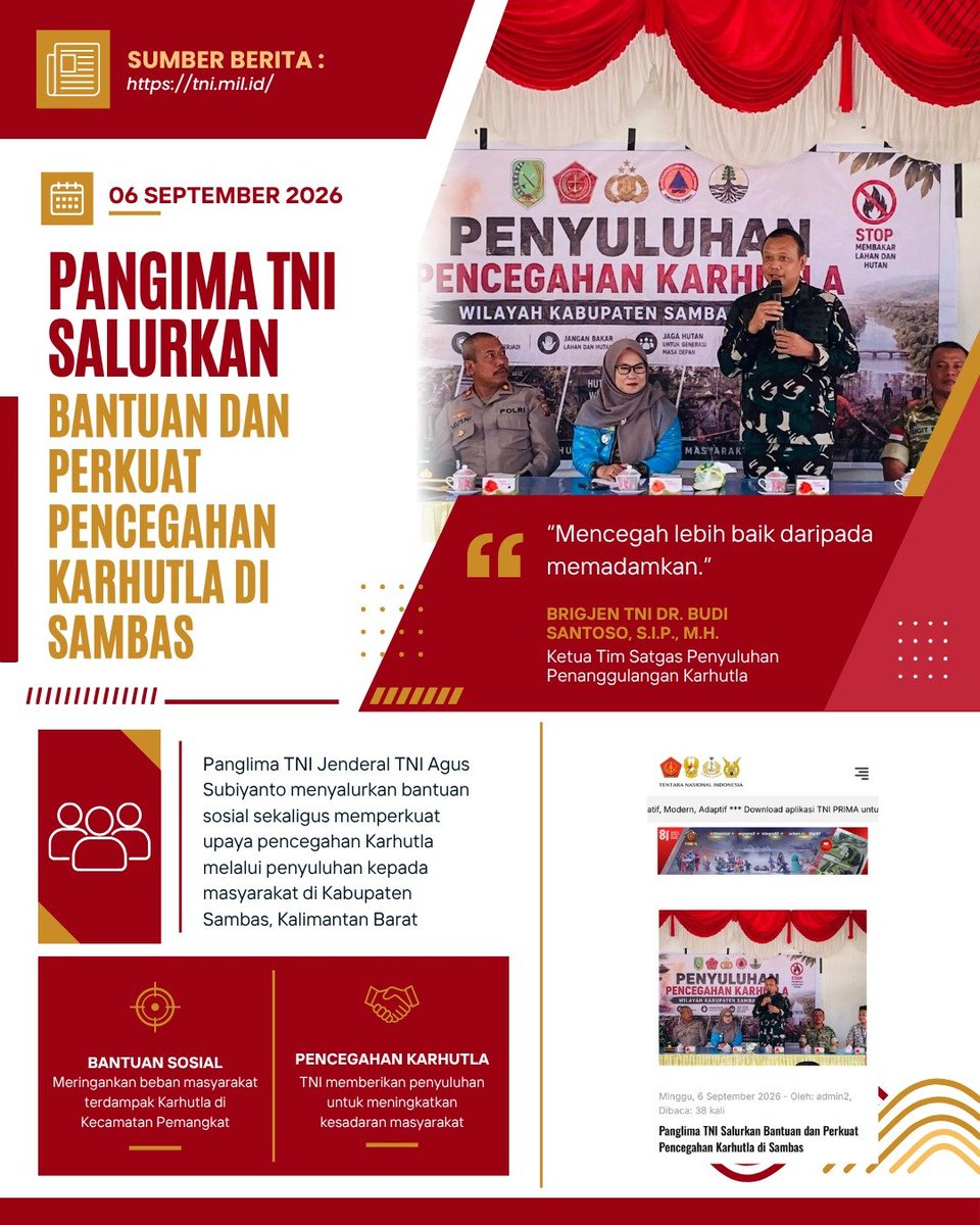 AbzaniAn's tweet photo. Besarnya kepercayaan masyarakat bukanlah hadiah, namun hasil dari kerja nyata TNI di kalangan masyarakat selama puluhan tahun.
Wujud Nyata Perhatian https://t.co/SRBDkYYIy1