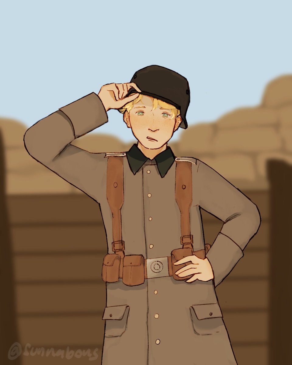 sunnabons's tweet photo. Original Character: Gerhard K. Weber

Inspired by All Quiet on the Western Front
#rkgk #illustration #original_character #procreate #WW1 https://t.co/8RdIRZqMFT