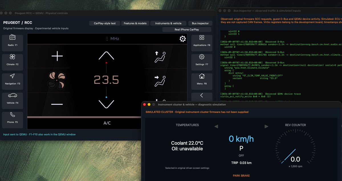 kaganisildak's tweet photo. running Peugeot 508 in QEMU :p https://t.co/84Cd93Gg7D