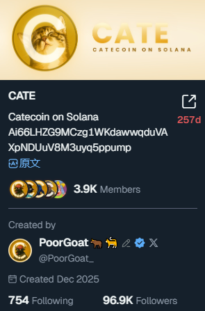 wfz4dct's tweet photo. ✅ $CATE 现价48.5M DYOR

被GMGN扫链系统精准狙击，从 $113.2 —》 $1.4M 完美捕获

捕捉meme百倍机会的利器，就是链上扫链工具加上一手情报信息。

合约地址：Ai66LHZG9MCzg1WKdawwqduVAXpNDUuV8M3uyq5ppump

核心叙事：推特上这只猫咪相关代币热度暴涨，故事源头来自 @kabosumama ，初代Doge原型Kabosu的主人，她在Ins发布一段救助小猫的短视频。

随后 @HimothyGoggins 转发，猜测kobosumama新猫咪名字为horomi。

这仅仅是网友的猜测，Kabosumama没有对此作出确认。

没过几分钟， @thedevrrrrrrr 回复称Hiromi只是账号名，不是小猫名字，提议推出CATE，复刻DOGE的走红路径。

目前没有资料证实这只小猫本名是CATE。

CATE名字来自经典Cate表情包，被视作猫版Doge。Kabosumama分享小猫素材时，只是直接沿用这个名字。

也就是说， $CATE 并不是Kabosumama官方发行的代币，名称也不是小猫原本的名字。

新手必看筛选潜力meme的教程视频👇