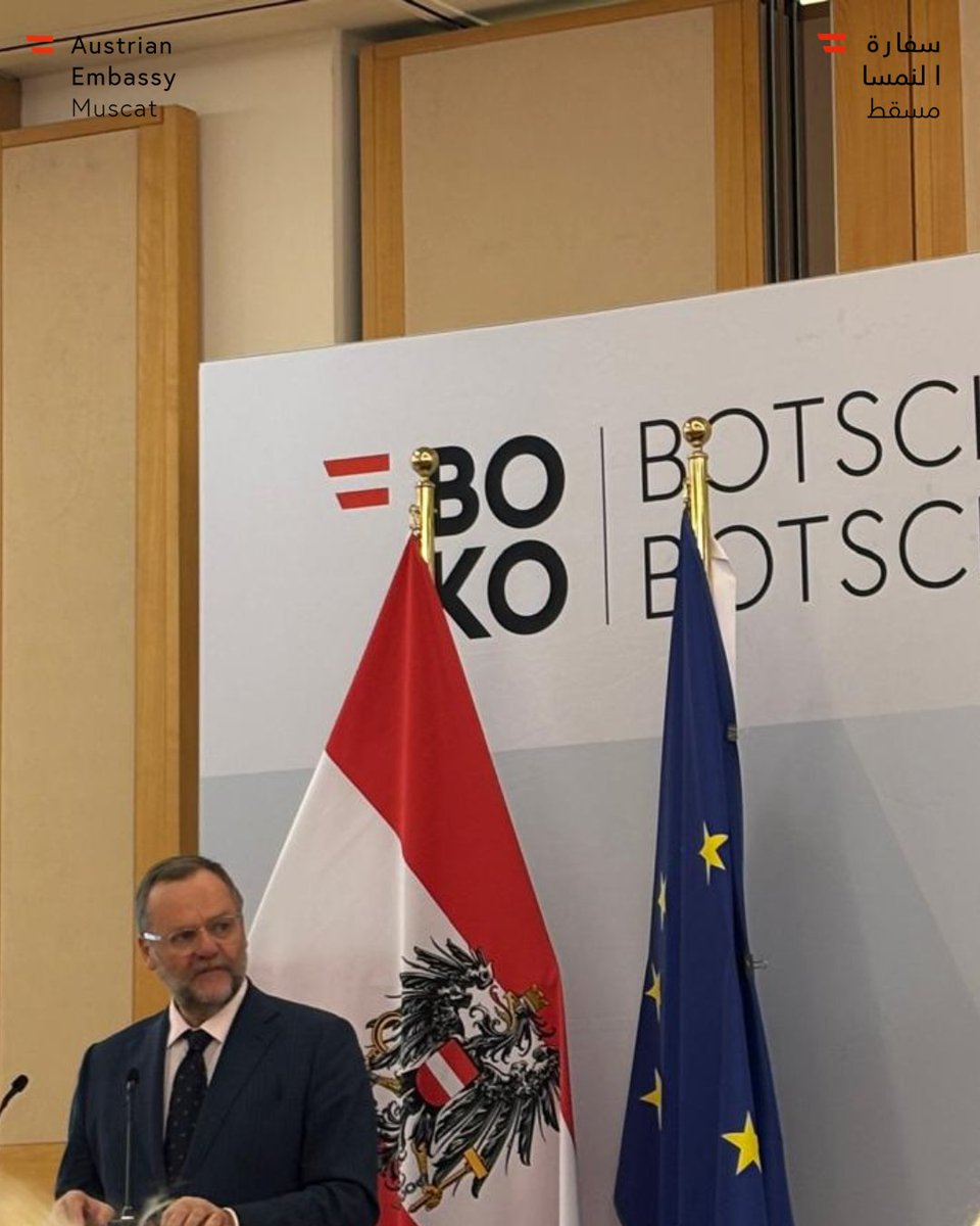 AustriainMuscat's tweet photo. The annual conference of Austria’s ambassadors opened with remarks by Foreign Minister Beate Meinl-Reisinger, followed by State Secretary Josef Schellhorn, who opened the cultural section of the conference.
A great opportunity to strengthen Austria’s presence around the world🌍🤝 https://t.co/BrtC5tgbhF