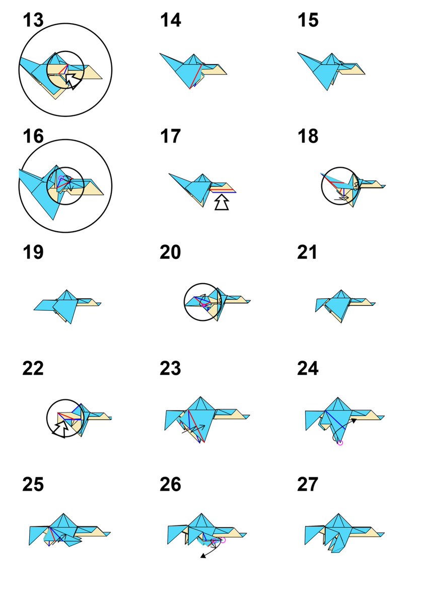 dino_origami's tweet photo. なんと！今回人生初の折り図を描きました！
使ったツールは森末さんのDEFOX
色々機能があってめっちゃ面白かったです

指示がわかりづらい箇所があるかもしれませんが、比較的簡単な作品のはずなので是非折ってみてください！ https://t.co/LGNyxGNNNG