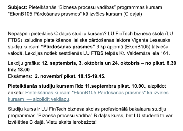 vigants's tweet photo. 😎Iespēja 50 veiklākajiem @universitatelv  studentiem izvēlēties "Pārdošanas prasmes" kursu pie manis FTBS kā C daļu. Būs pieejams arī interaktīvais zināšanu materiāls! 

3 aizraujošas sestdienas jau sākot ar šo nedēļas nogali. Meklējiet paziņojumu un pieteikšanos LUIS. https://t.co/3zWPBjLYvm