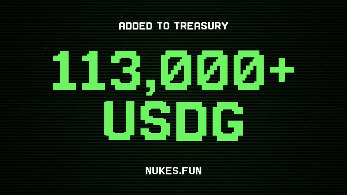 nukesfun's tweet photo. Additionally, 113K+ USDG from the POL proceeds is added to the treasury. https://t.co/FjSmM0BpVj
