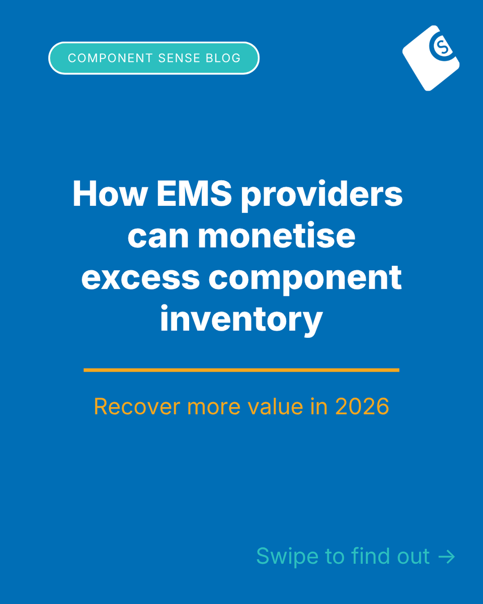 ComponentSense's tweet photo. How can EMS providers monetise excess component inventory? 

It starts with timing, then matching the right recovery route to your business priority: speed of cash, ownership retention, or E&amp;O management at scale. 

https://t.co/fbPI0mnE4x

#ElectronicComponents #EandO https://t.co/asGkXxJsrS