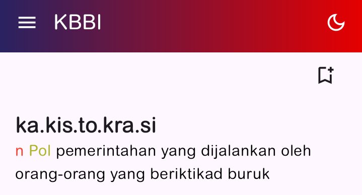 satirnesia's tweet photo. demokrasi? ❌
sekarang indonesia termasuk kakistokrasi ✅ https://t.co/PRyCmveL6D