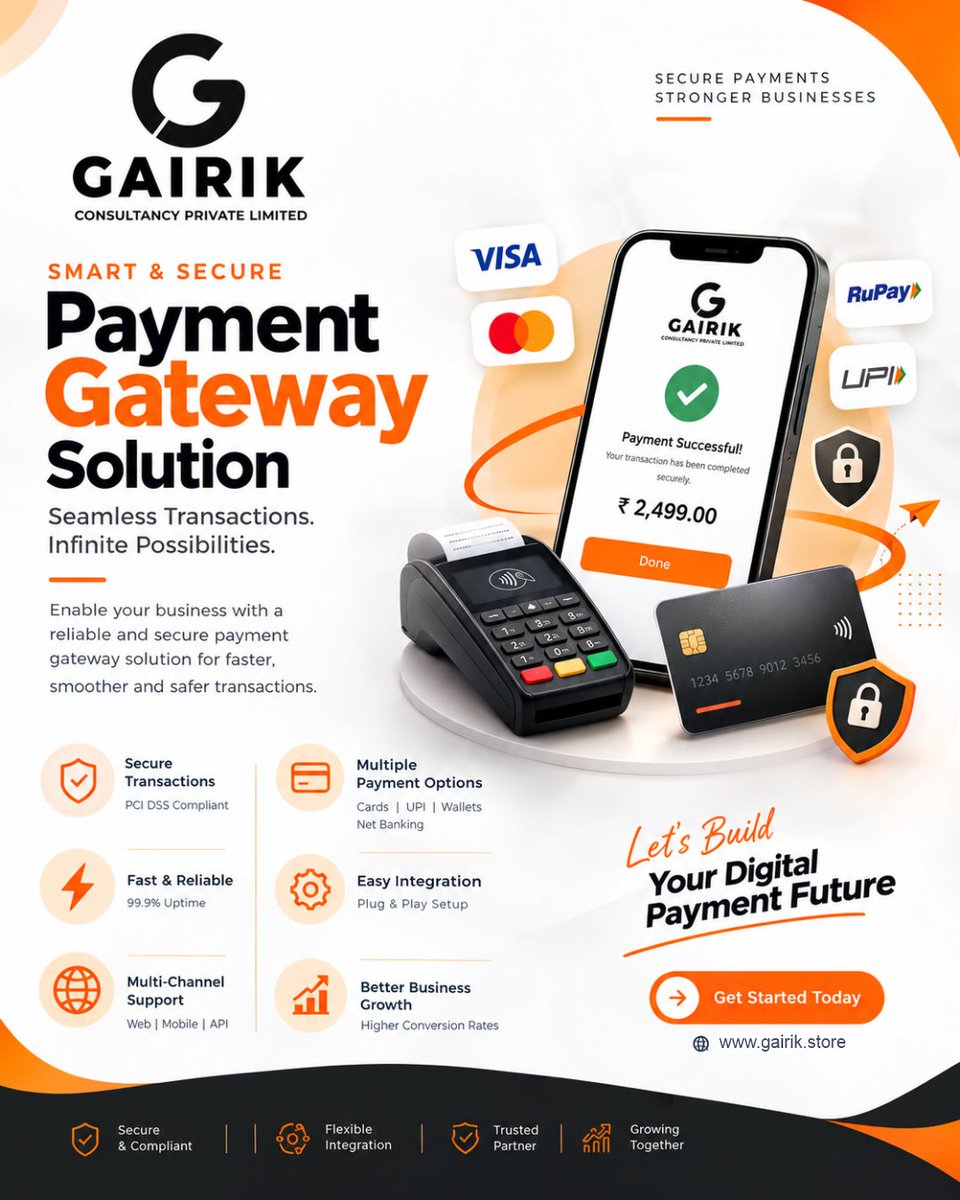 GairikStore's tweet photo. Power your business with smart &amp; secure payment gateway solutions. Simplify transactions, improve checkout experiences, and build customer trust.

#PaymentGateway #DigitalPayments #OnlinePayments #Fintech #SecurePayments https://t.co/gJTcnQ3kN6