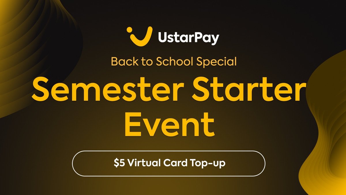 ustarpay's tweet photo. Back to School Special 📚

School’s back, and UstarPay is giving away 30 × $5 top-ups to new users!
Use it for books, subscriptions, coffee, or whatever your semester throws at you.

To enter:
🔸 Follow @ustarpay
🔸 Quote this post with one thing on your back to school list + your UstarPay UID
🔸 Join our official Telegram: https://t.co/lLbRo6foMz
⏰ Entries close: September 30, 4:00 PM UTC

Winners:
We’ll select 30 winners from the most creative posts and the posts with the most likes.
Winning UIDs will be announced on the official UstarPay Twitter account after the campaign ends.

Claiming Rewards:
If your UID is announced, message us to claim your prize. We’ll send you a redeem code.

Please note:
- A UstarPay Virtual Card is required to claim the redeem code.
- Rewards are not transferable.
- One code per UID.
- Rewards will be distributed within 48 hours after the event ends.

Real Crypto. Real Life.