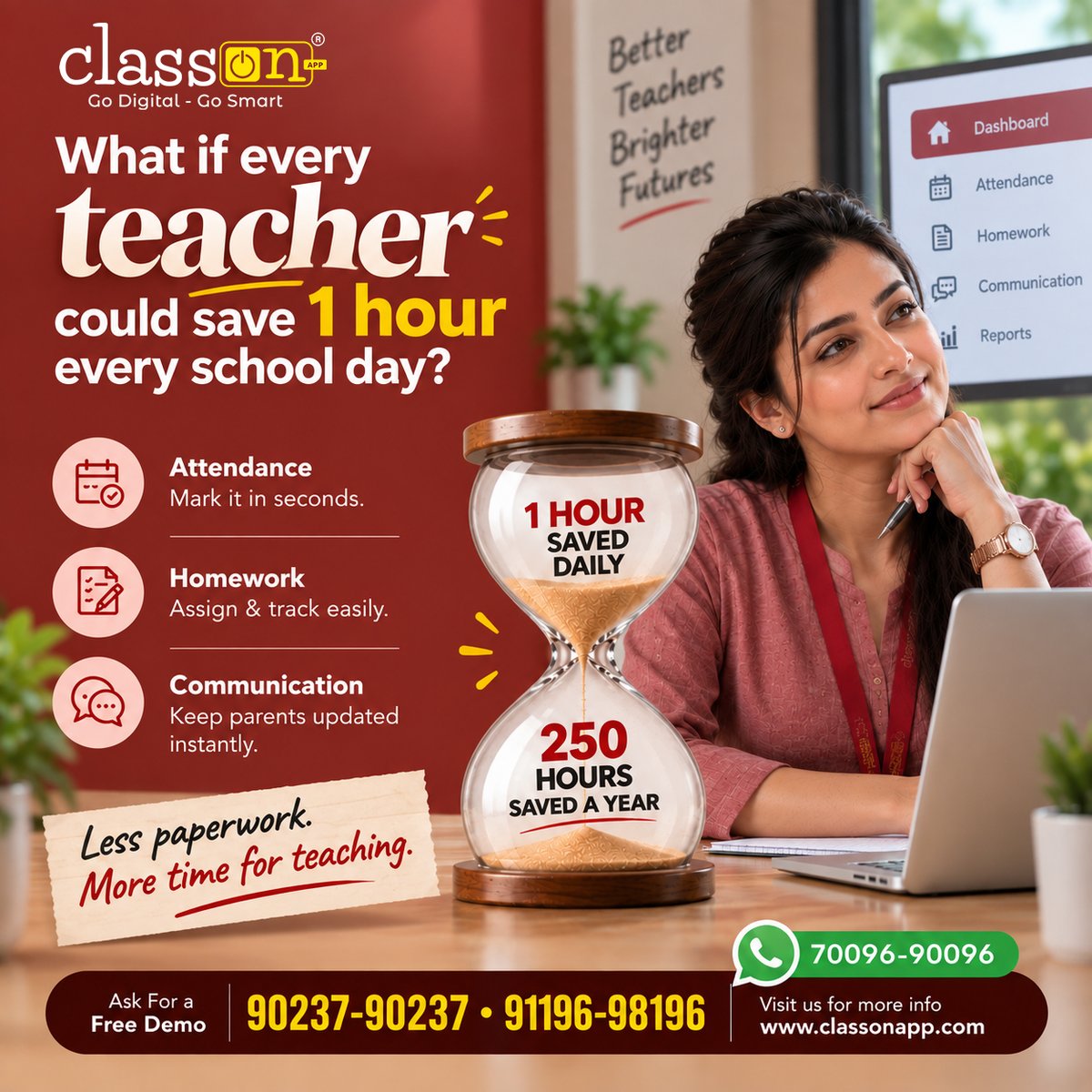 classonapp's tweet photo. Less paperwork. More time for teaching.

That's what Class ON's school ERP software is built for.

📞 90237-90237
🌐 https://t.co/ccojI3fegM
#SchoolERP #EdTechIndia #ClassON #TeacherLife https://t.co/NrVDP5RAa6
