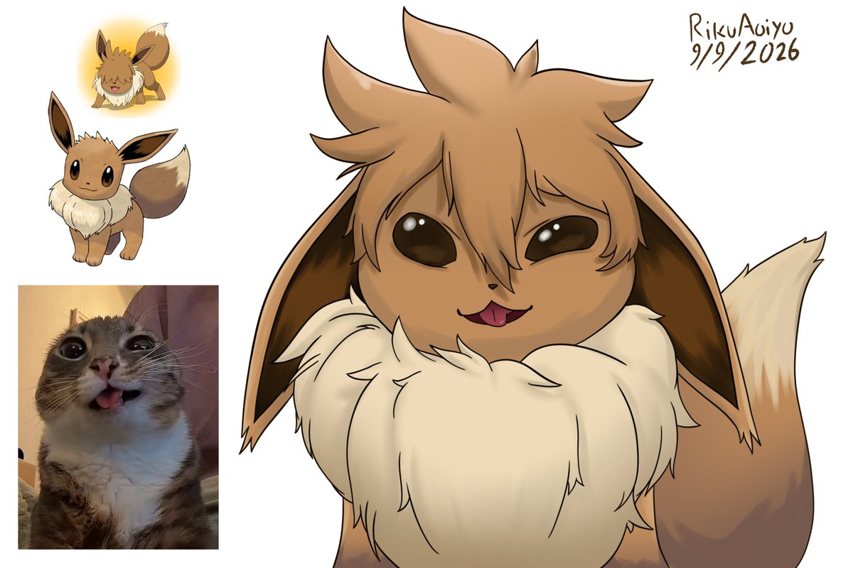 RikuAoiyo's tweet photo. Eevee 👁️👅👁️ https://t.co/We0w5o6yof