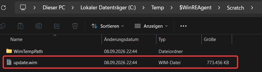 MHimken's tweet photo. 📢 PSA #Windows Update September 2026 warning: Following MS latest recommendation for the WinRE partition size is about 750MB. If your WinRE partition is smaller, Windows Update will attempt to resize the partition, which may result in failure. Be aware :) https://t.co/tV84uwIGMW