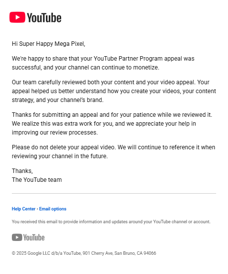 SHMegaPixel's tweet photo. @YouTube, your AI moderation is killing creators.

In December 2025, Super Happy Mega Pixel was wrongfully demonetized for “reused content.”

We appealed.

YouTube reviewed our case, admitted it was a mistake, apologized, and restored us to YPP.

That should have been the end of it.

But nine months later, your AI moderation demonetized us again for essentially the same reason.

Our content has not materially changed.

And YouTube’s reused-content policy has not changed either.

So if YouTube already admitted this was a mistake and restored us to YPP, why are we facing the exact same issue again?

We’ve contacted support repeatedly, but we still cannot get a clear answer or a genuine human review.

There are 8 billion people in the world, so why can’t I get hold of one that works at your company?

We are an animation studio. Real people write, animate, edit, and produce these videos. There are people directly working on this channel whose livelihoods are affected by this decision.

AI can make mistakes. Saying there are four R’s in “strawberry” on a Google search is one thing. Completely shutting down someone’s income is another.

That is exactly why there needs to be a human safety net when these systems get something wrong.

YouTube already admitted this was a mistake once. Nine months later, we’re fighting the same decision all over again.

Please, just let a real human look at our case.

@TeamYouTube
@YouTubeLiaison
@YouTubeCreators
@nealmohan
@reneritchie

#youtube
