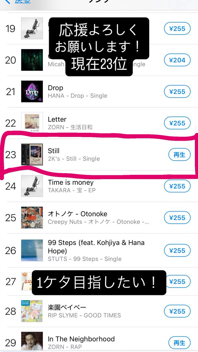 MC2KsfromSRC's tweet photo. 新曲Still iTunes Store
ヒップホップランキング
現在23位。
応援よろしくお願いします！ https://t.co/AALnDoIS2h