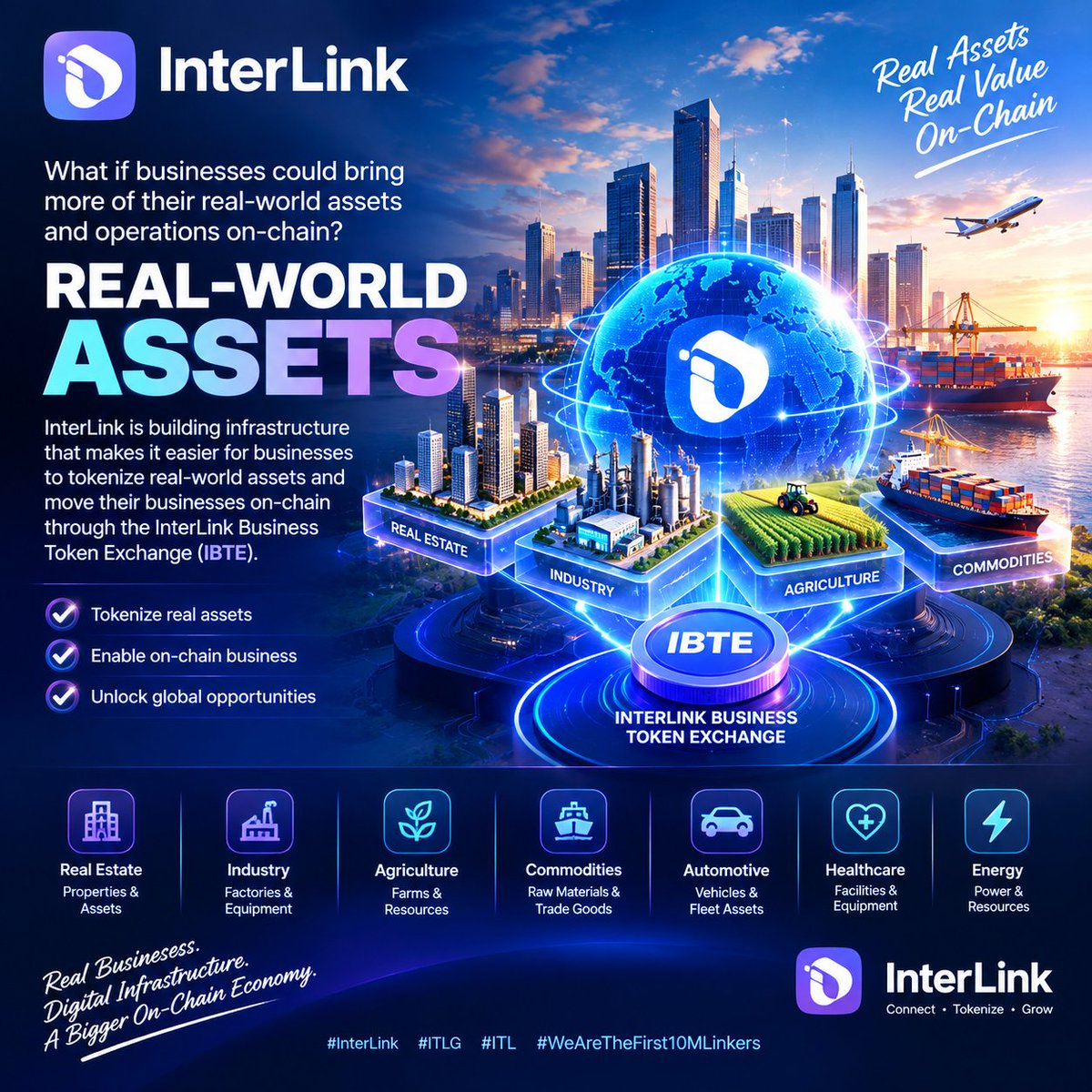 hadiabdullahi6's tweet photo. InterLink wants to help businesses move into the on-chain economy.
Through InterLink Business Token Exchange (IBTE), the vision is to make tokenizing real-world assets and business activity easier.
Real businesses. Real assets. On-chain possibilities. π
#InterLink #ITLG #ITL https://t.co/oNbVoVZfk7