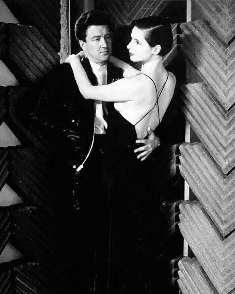 BlackLCult's tweet photo. David Lynch and Isabella Rossellini. Photo by Helmut Newton, 1988 https://t.co/IAUTKGnvBA