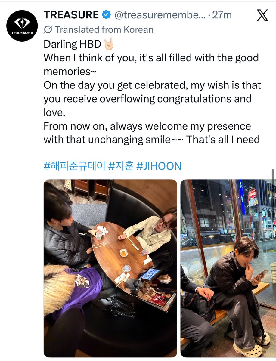 PR0DJUNKYU's tweet photo. i find it cute how consistent jihoon is when he greets junkyu with his cute nicknames for him like “my one and only fox”, “my kyu”, “my baby kitten”, “jagiya” 🥹⭐️

 #믕냥즈 #JIKYU #트레저 #TREASURE https://t.co/YbOECch4Pf