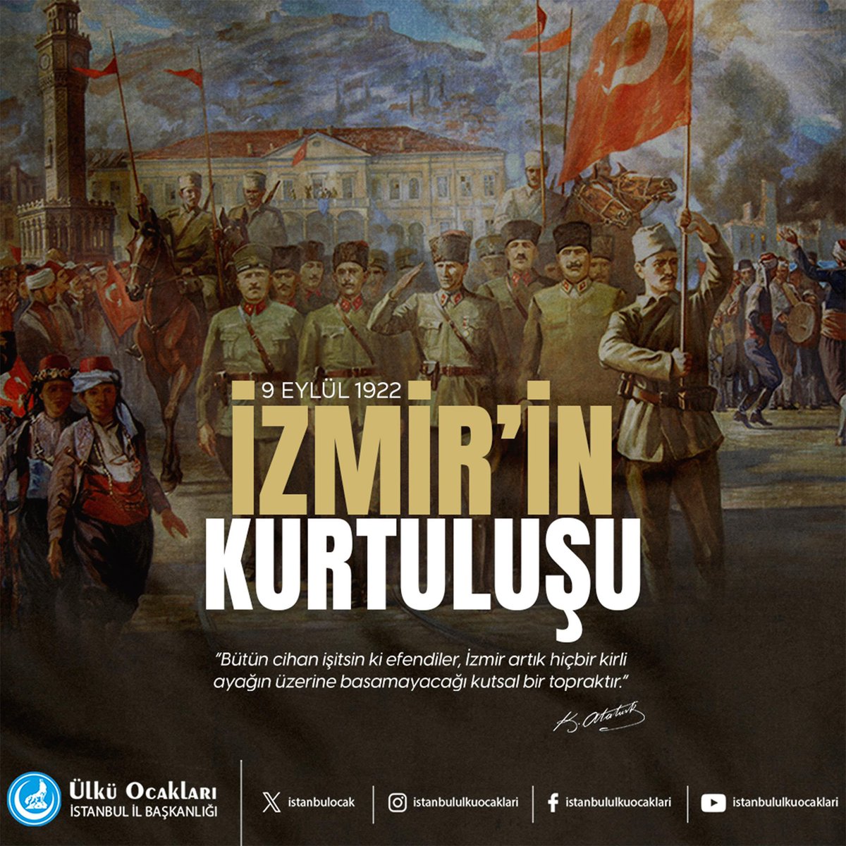 bagcilarulkock's tweet photo. İzmir'in düşman işgalinden kurtuluşunun 104. yılı kutlu olsun.
#9Eylül https://t.co/qmoBFjHNAX